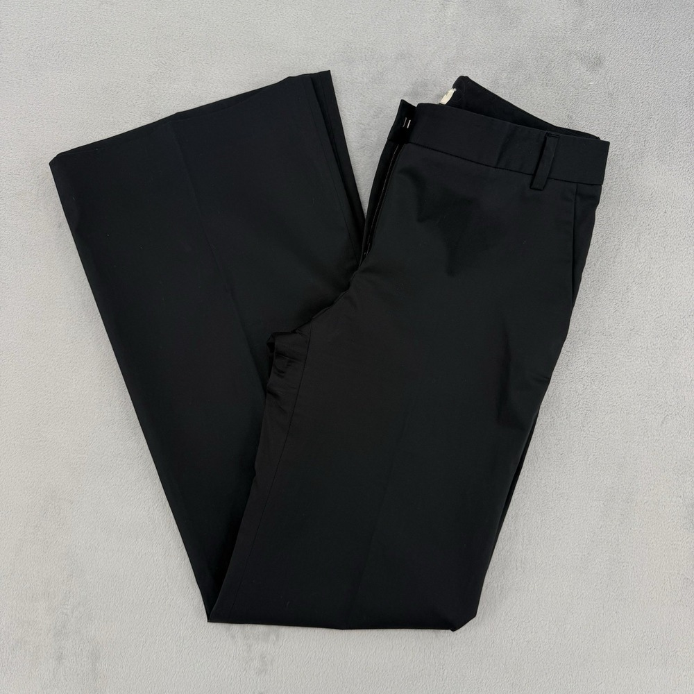 Burberry London Womens 8 Wide Leg Trousers Cotton Black Strech Preppy Luxury
